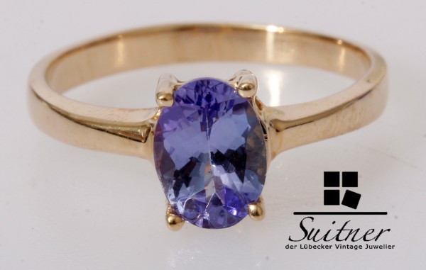 Harry Ivens Tansanit Ring 585 Gold Gr. 50 IV TV Schmuck
