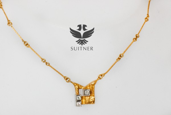 Lapponia Collier mit Brillanten 0,11ct 750 Gold Weckström Kette Platin