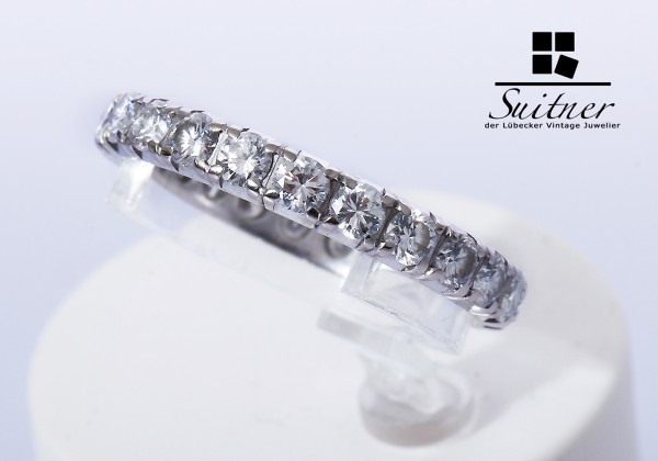 Memoire Brillantring zus. 1,38 ct 750 Weißgold Gr. 55 vvsi TW