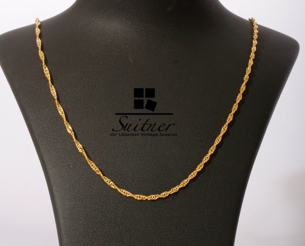 Kordelkette modern aus 375 Gold Länge 42 cm - neuwertig