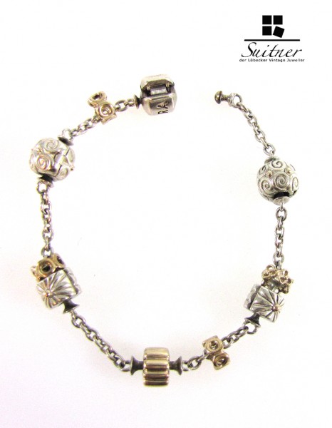 Pandora Armband Silber 585 Gold selten bicolor