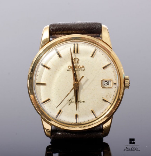 Omega Geneve Automatik 750 Gold Kaliber 562 Date Bj. 1961 18k Vintage