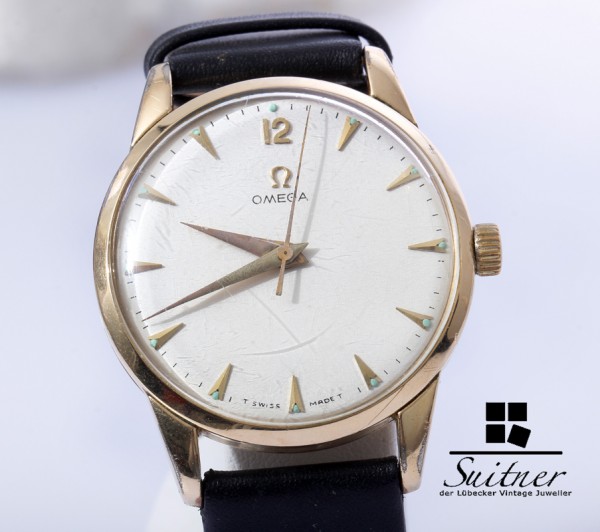 Omega Classic Caliber 283 Gold weißes Zifferblatt 2498-4