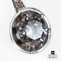Art Deco 1,05 ct. Brillant Anhänger Collier Schlangenkette Weißgold mit Gutachten Art Deco 1,05 ct. Brillant Anhänger Collier Schlangenkette Weißgold mit Gutachten
