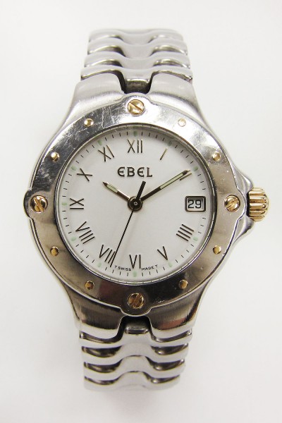 sportliche Ebel Sport Wave Lady Stahl Gold Armbanduhr Medium Size