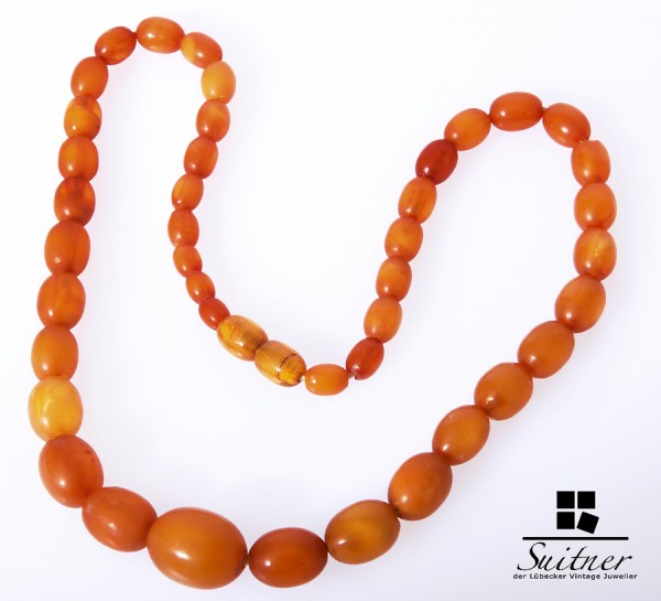 Bernsteinkette Olive real Amber - prayer Beads Bernstein Butterscotch