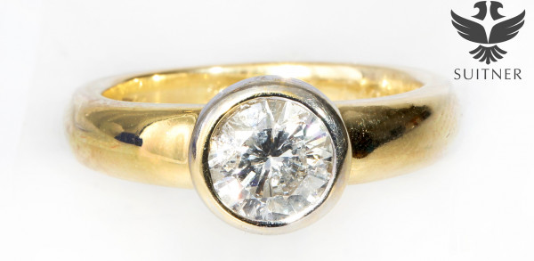 wertvoller 1,40ct. Solitär Ring aus 585 Gold sehr großer Diamant RG 57