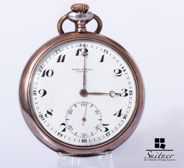 Alex Hüning Taschenuhr Geneve Silber antik defekt