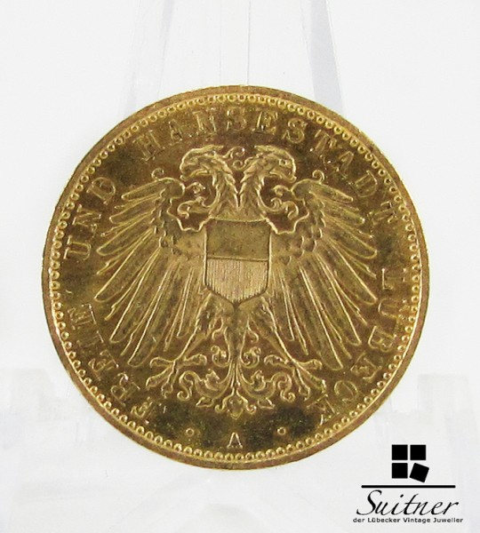 10 Mark Gold Hansestadt Lübeck 1910 A