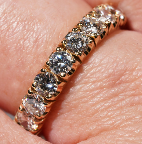 massiver 1,17ct Brillanten Memory Ring aus 585 Gold Gr. 53 Vorsteckring