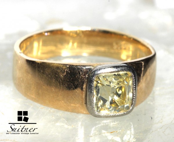 Ring mit großem gelben Diamanten Fancy Yellow