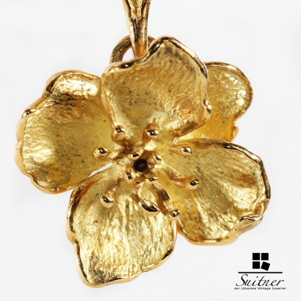 Ghia Blumen Anhänger aus 750 Gold