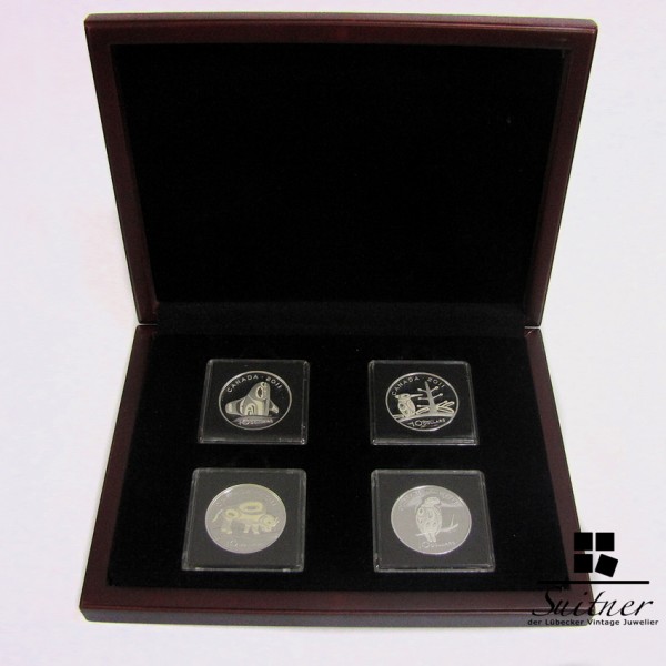 Kanada 2011 4 x 10 Dollar 1/2 Oz Silber PP Set Wanderfalke Bison Orkan Borrealer Nadelwald
