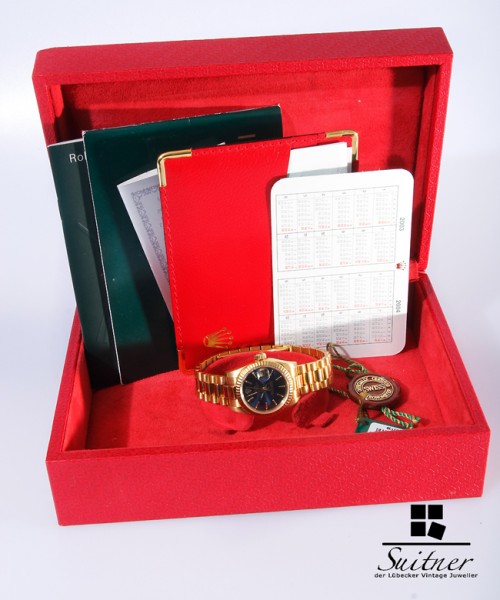 Rolex Lady Date Datejust Ref 179178 750 Gold Full Set Box Tags