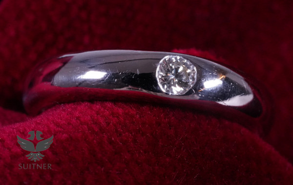 neuer Bandring mit 0,15ct Brillant 750 Weißgold - Verlobungsring Gold lupenrein
