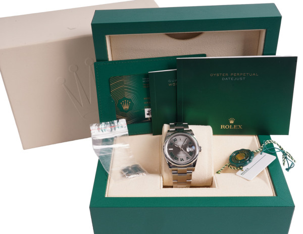 Rolex DateJust Ref. 126200 Wimbledon 36mm Fullset aus 2021 Oyster