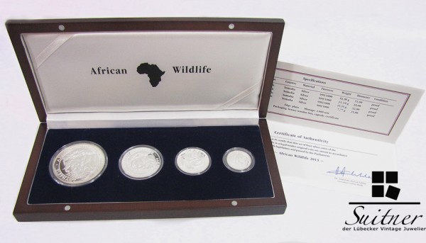 African Wildlife Somalia kompl. Ausgabe in Schatulle Zertifikat 3,75 Oz