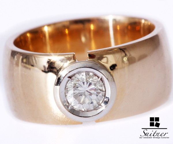 Massiver Brillant Ring 0,50ct vvsi 585 Gold XXL Luxusring