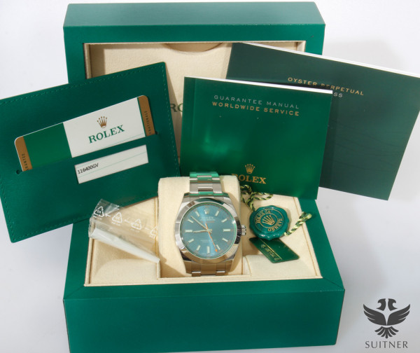 Rolex Blau/Grün Milgauss Ref. 116400GV LC100 2016 nur Lagerspuren - ungetragen