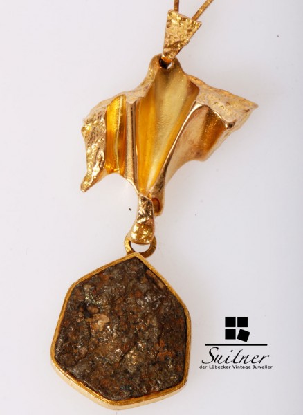 Original Lapponia Kette Pyrit Collier 1981 D8 585 Gold Weckström Design