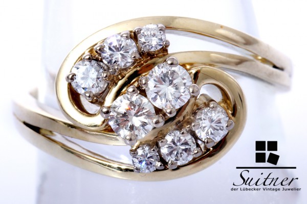 traumhafter Brillant Ring zus. ca. 0,62ct 585 Gold Gr. 56
