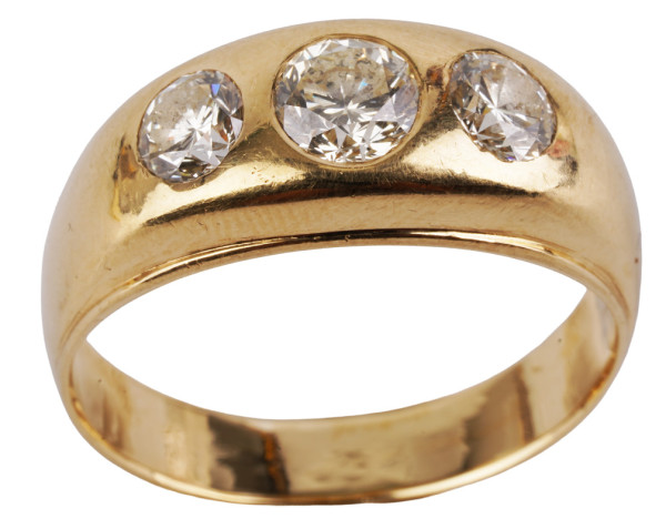 Unikat 1,73ct Brillanten Bandring für Herren Ring 750 Gold Größe 66,5 Gutachten