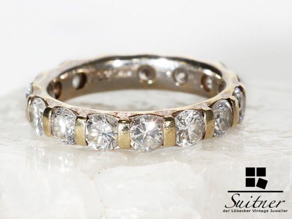 Memoire Ring 15 Brillanten mit insgesamt 3,3 ct 585 Gold