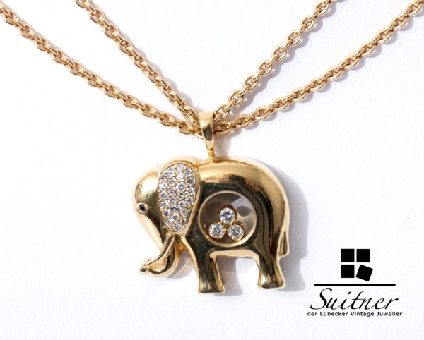 Chopard Happy Diamonds Elefant Collier 750 Gold Elephant 27 Diamanten