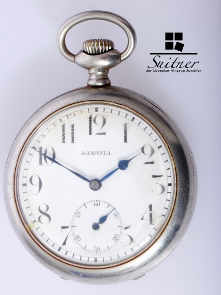 Schöne Eisenbahner-Taschenuhr von Saxonia, um 1900/1910