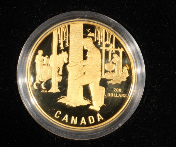 200 Dollars Canada Sugaring of Spring 1995 Gold proof PP Box Zertifikat Syrup
