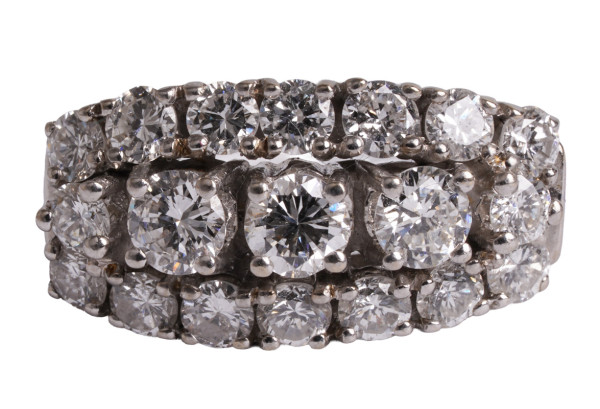 prächtiger 1,53ct. Diamanten Ring mit 19 Brillanten und 585 Weißgold Gold