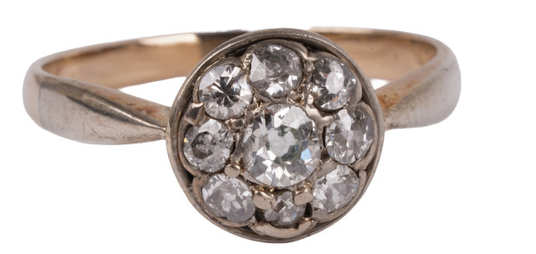 antiker 1,17ct. Diamant Ring Altschliff in 585 Gold Gr. 57 Vintage Luxus