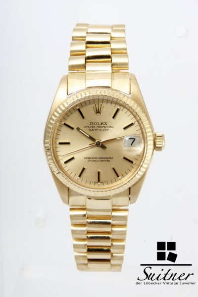 Rolex Datejust Medium Automatik Ref 6827 750 Gold Bj 1978 Vintage