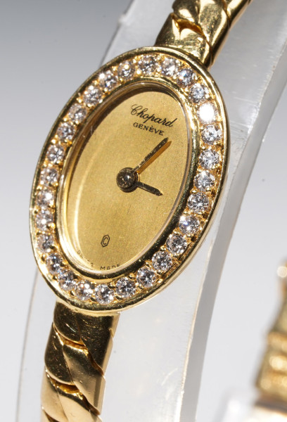 Chopard Luxus Uhr Ref. 5155 aus 750 Gold mit 28 Brillanten Happy Vintage