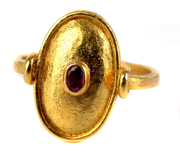 wertvoller Rubin Ring aus 900 Gold Handgefertigt Gr. 51 Unikat Ruby Antikes Design