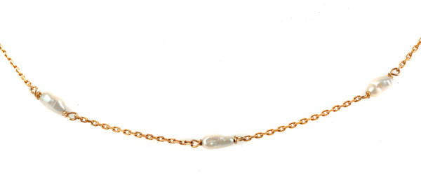 zartes Perlen Collier gefertigt aus 333 Gold - Barock Pearl