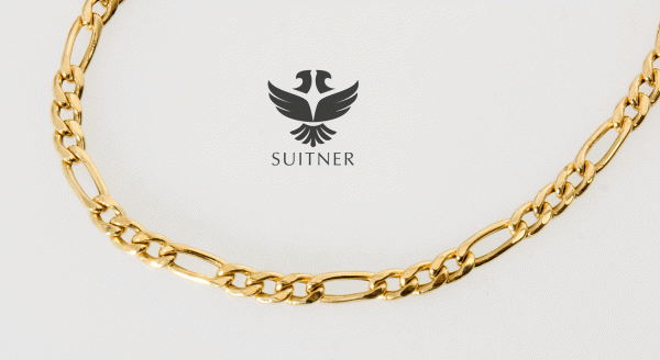 große neue Kette aus 333 Gold - Figaro Muster 45cm Herren und Damen Panzerkette