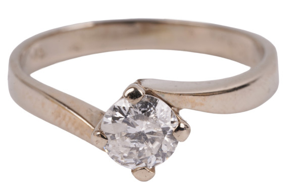 klassischer 0,58 ct Brillant Ring Verlobungsring aus 585 Weißgold Gold