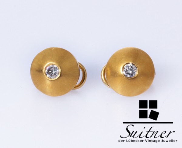 Unikat Brillant Ohrstecker mit Clip aus 900 Gold 0,50ct. Top Wesselton
