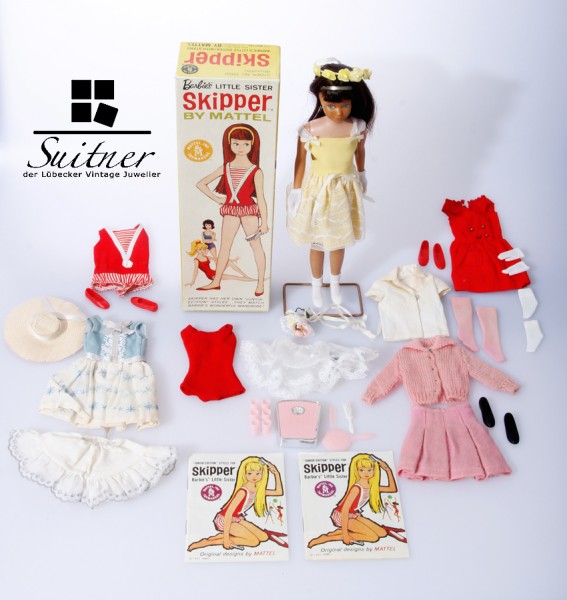 Vintage - Skipper-Puppe in Originalbox mit Zubehör aus den 1960er Jahren