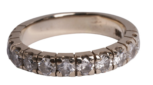 moderner Memory Ring mit 1,15ct. Brillanten 585 Weißgold Gr. 50 Gold