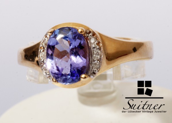 Harry Ivens Ring Tansanit Ring Brillant 585 Gold Gr. 50