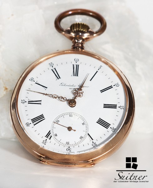 Antike Taschenuhr Gebrüder Eppner Berlin 585 Gold Wappen Adel Hochadel