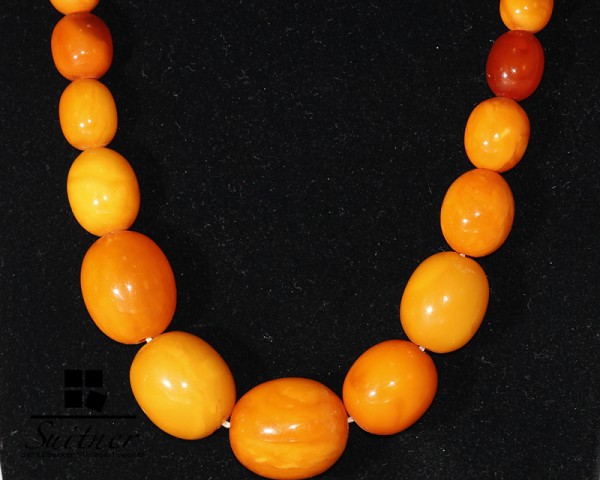 Art Deco Butterscotch Kette real Amber Prayer Beads Oliven beste Farbe