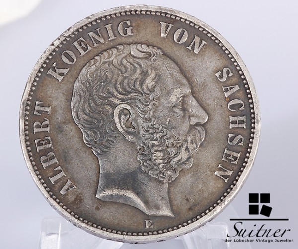 5 Mark Albert von Sachsen 1876 E Silber