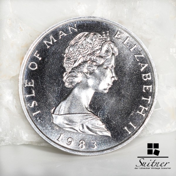 1 Unze Platin Isle of Man One Noble 1983 Platinum Wikinger - selten (1)