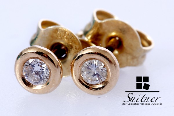 Klassiker Brillant Solitär Ohrstecker 585 Gold