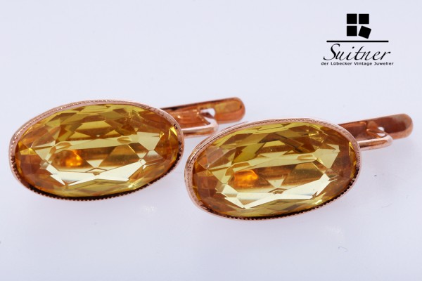 Citrin Ohrringe 585 Roségold