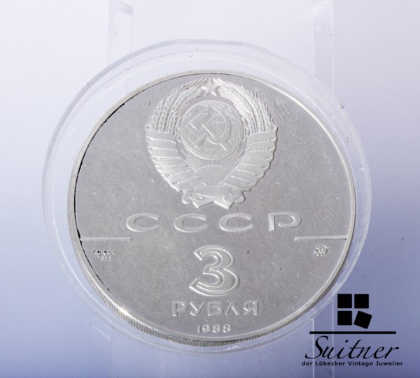 Russland 1988 Silber 1000 Jahre Sophienkathedrale Silber SS sehr selten