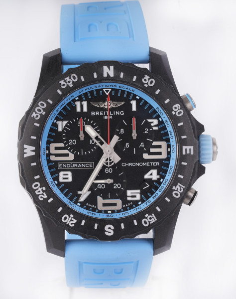 Breitling Endurcane Pro 44 FullSet Chronograph Blau / Blue Kautschuk